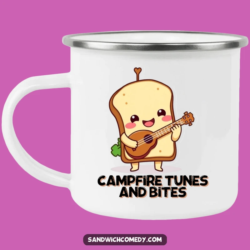 Funny Sandwich Ukulele Camping Mug - Adventure with Musical Food Fun Gift