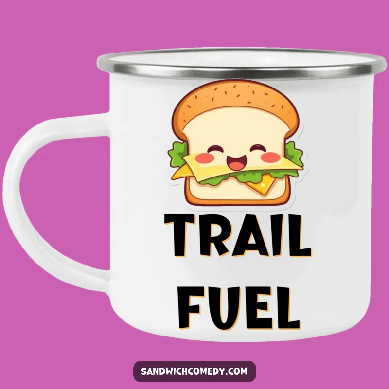 Funny Cheerful Sandwich Camping Mug, Your Go-To Funny Mug for Outdoor Adventures