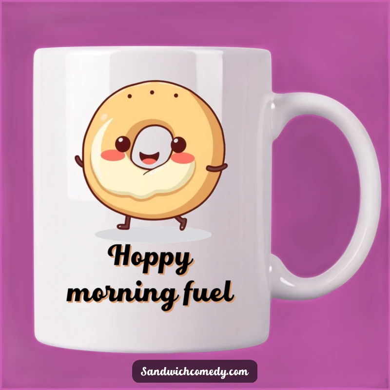 Funny Hopping Bagel Mug, Start Your Day with This Funny Breakfast Buddy