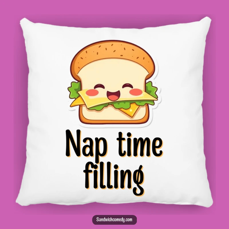 Funny Cheerful Sandwich Pillow, Huggable Comfort with a Funny Sandwich Smile