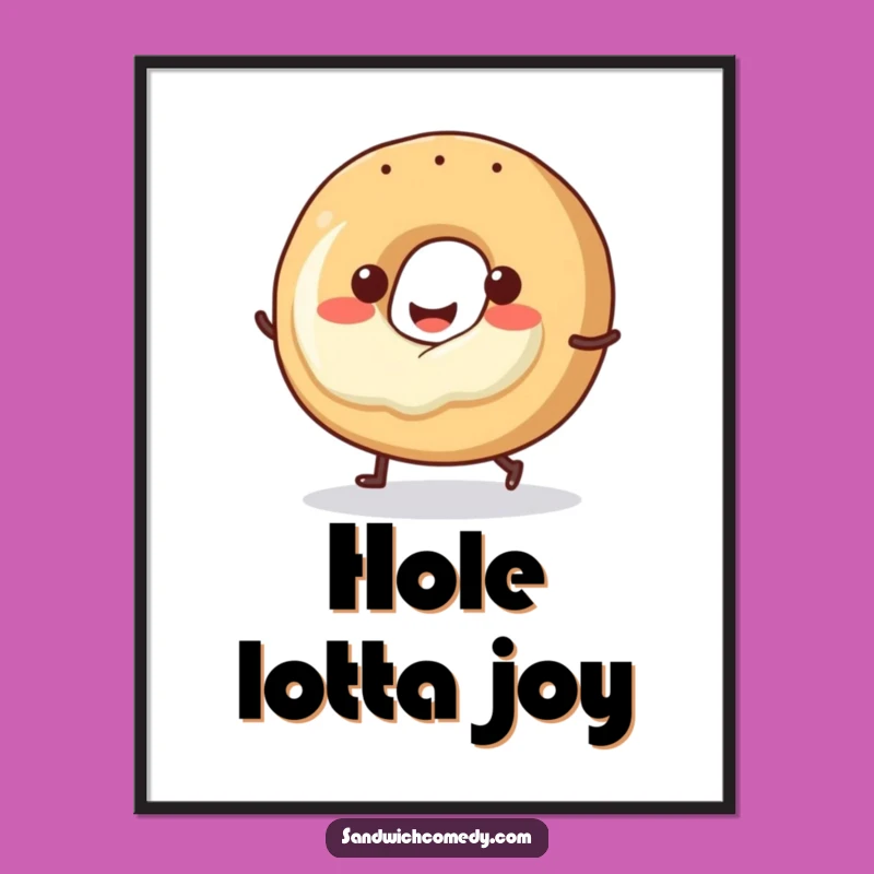 Funny Hopping Bagel Digital Art, Instant Cheer with This Downloadable Print