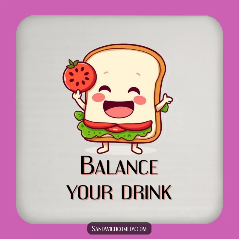 Funny Balancing Sandwich Drink Coaster - Table Protector Tomato Balance