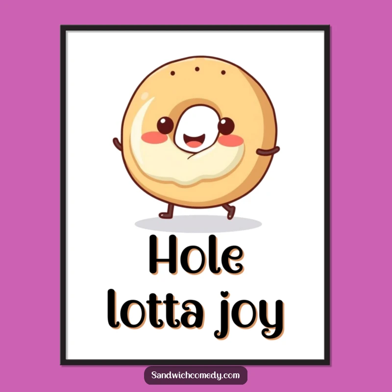 Funny Hopping Bagel Poster, Bring Joyful Energy to Your Walls with This Art