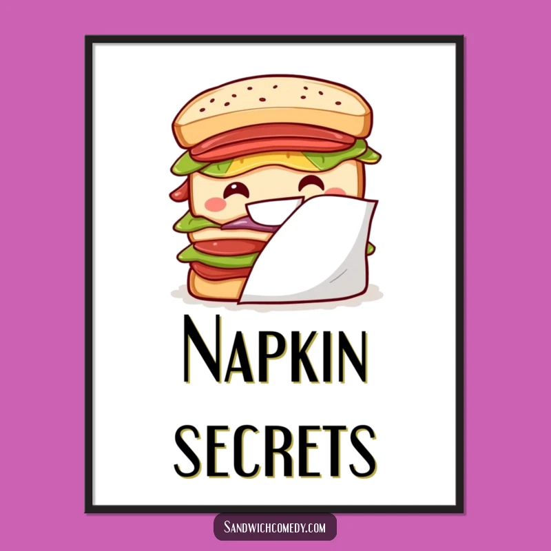 Funny Peek-a-Boo Sandwich Poster, Add a Playful Grin to Your Wall Art