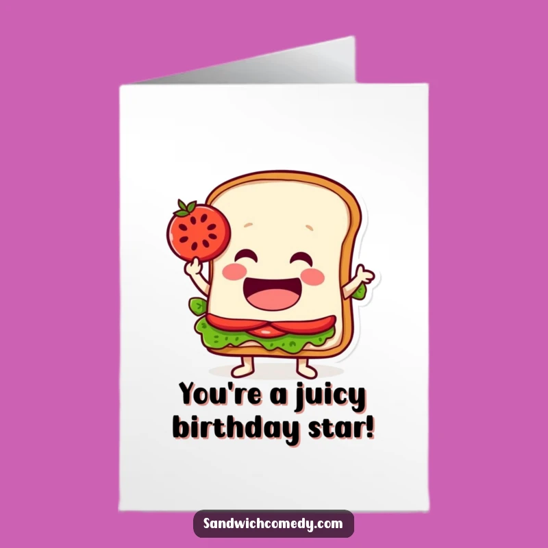 Free Printable Birthday Card: Balanced Sandwich Fun - Humorous Download