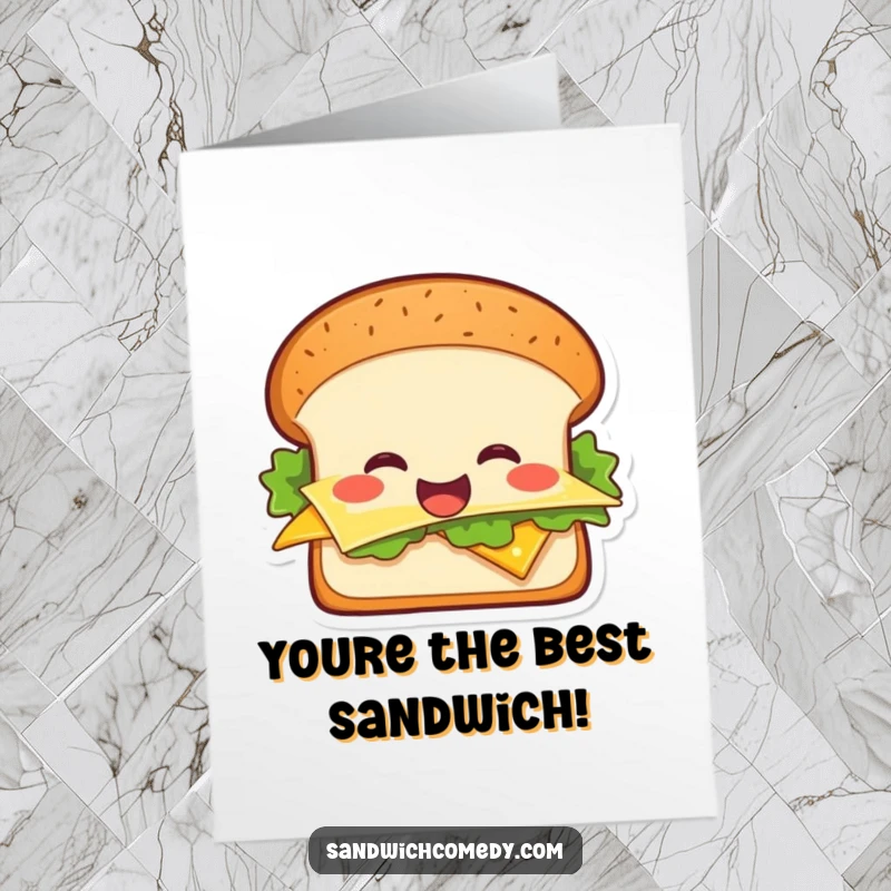 Funny Free Printable Congratulations Card with a cheerful sandwich, lettuce, and cheese, sharing good news.