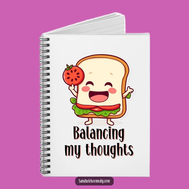 Funny Balancing Sandwich Notebook - Journal Tomato Balance