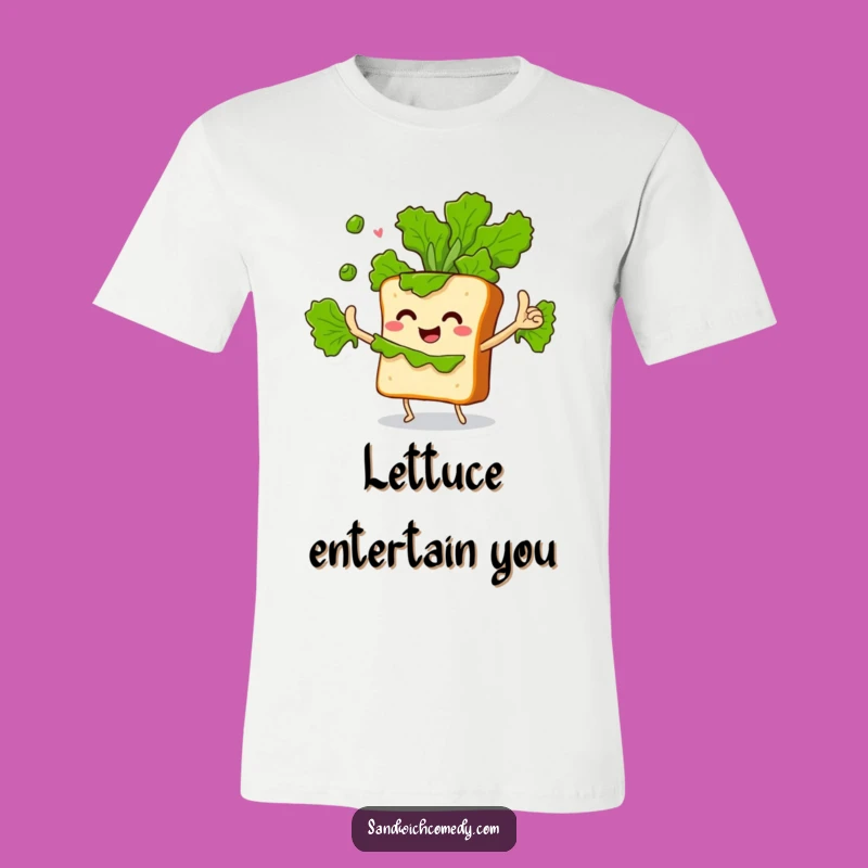 Funny Juggling Sandwich T-Shirt - Lettuce Leaf Juggler Tee
