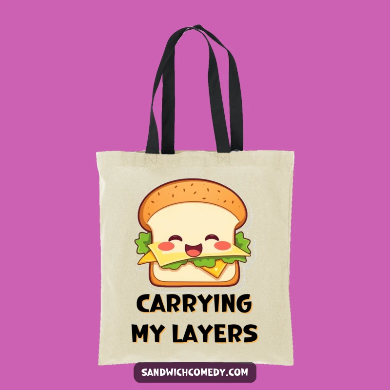 Funny Cheerful Sandwich Tote Bag, Carry Your Laughs in This Funny, Spacious Gift