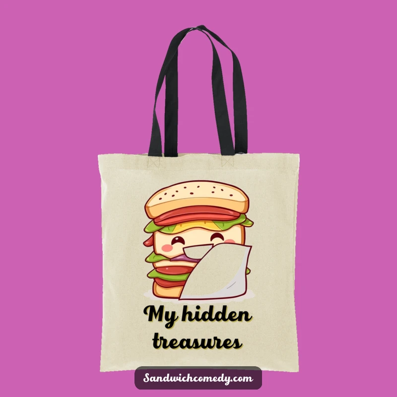 Funny Peek-a-Boo Sandwich Tote Bag, Carry Your Essentials with a Funny Grin