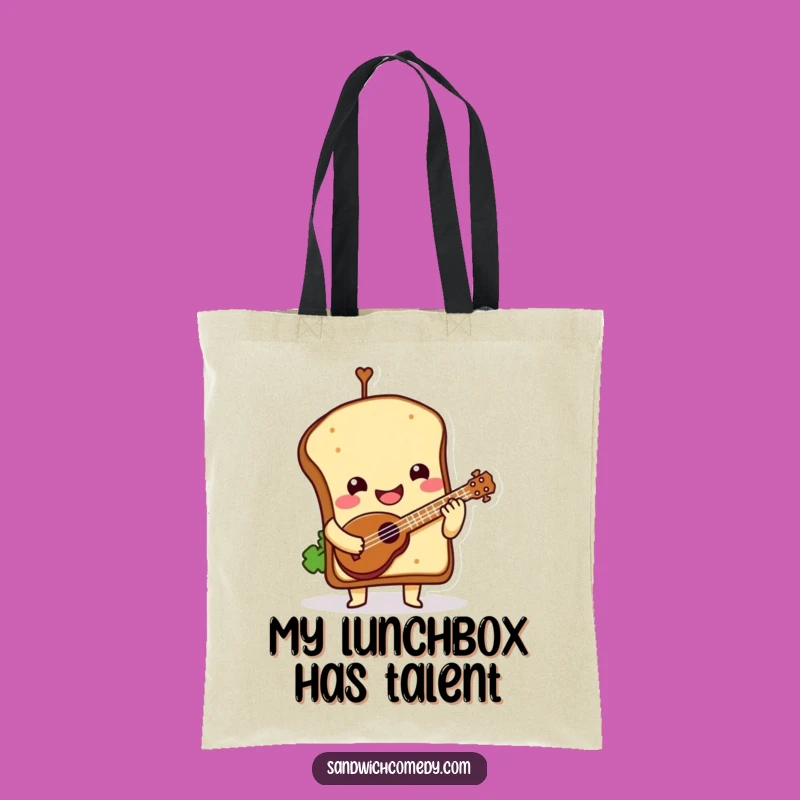 Funny Sandwich Ukulele Tote Bag - Carry Your Tunes Foodie Fun Gift